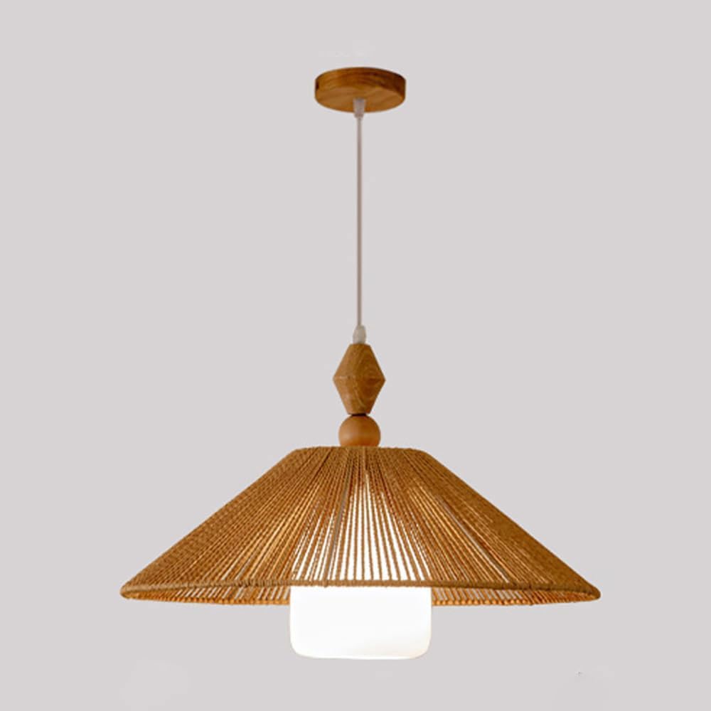 Plafonnier en corde de chanvre pour illuminer un îlot de cuisine moderne