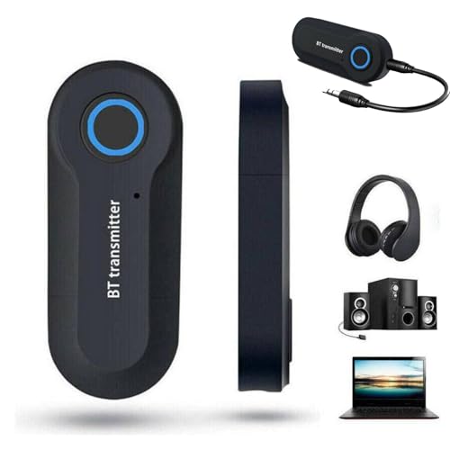 Transmisor Bluetooth inalámbrico, adaptador de audio estéreo portátil de 3,5 mm para televisor/proyector/MP3/MP4/PC, transmisor USB de alta fidelidad, Plug and Play