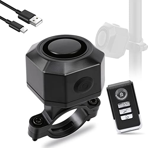 Coikes Fosmon Alarme Antivol Vélo Rechargeable USB Alarme Trottinette Moto sans Fil avec Télécommande Alarme de Voiture a Sensibilité Réglable Un Volume de 110 DB for Véhicule,Scooter,Vélo électrique
