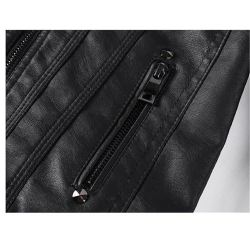 Boys Girls Leather Jackets Spring Autumn Children Motorcycle Faux Leather Zipper Coat4
