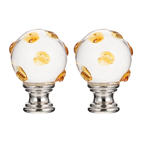 Uonlytech 2pcs Lampshade Decorative Head Vintage Lamp Shade Finials Lamp Shades for Floor Lamps Lamp Shade Screw Table Light Ceiling Light Bulbs Lamp Shade Accessory Crystal Brass Diamond