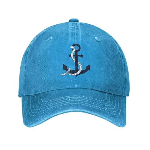Casquette de baseball bleue effet usé vintage chapeau soleil coton réglable