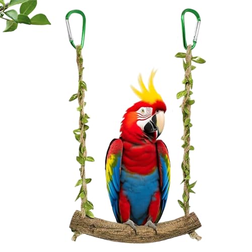Vogelschaukel, Vogelspielzeug Wellensittich Schaukel Naturholz Wellensittich Zubehör Papageienspielzeug...