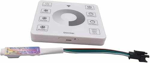 Miniatura 2 de Controlador de tira de píxeles LED DC12-24 RF Flujo de luz blanca Panel de atenuación táctil inalámbrico para WS2811 Correr agua que fluye Luz de