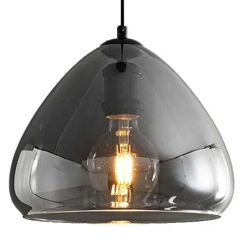 Suspension E27 en verre industriel et nordique pour le salon
