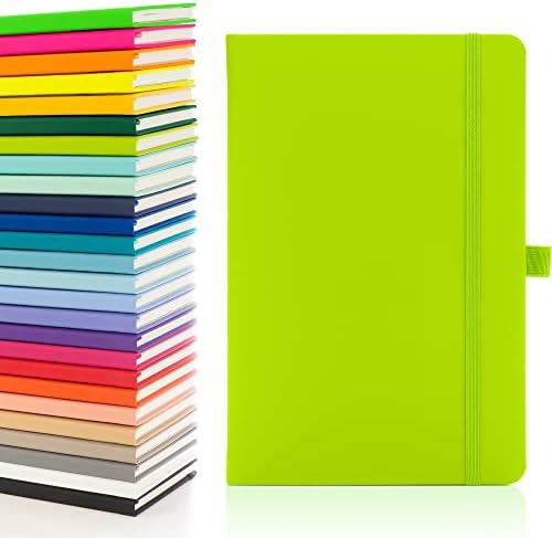 Notes London A5 Notebook with Lined Pages , Pen Loop and Expandable Paper Pocket Hardback Medium Journal New Notepad Note Book Notes Diary Pad (Pastel Mushroom)