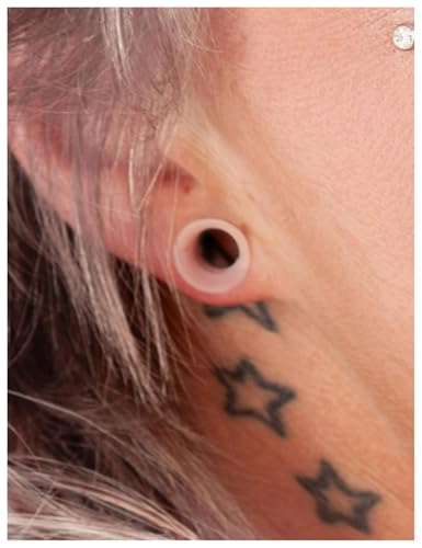 Silicone Ear Gauges Tunnels Plugs for Ears Women Men Earrings Black/Clear/White Size 4mm-20mm 6G-7/8In Double Gage Retainer Stretching Kit Starter Stretchers Expander4