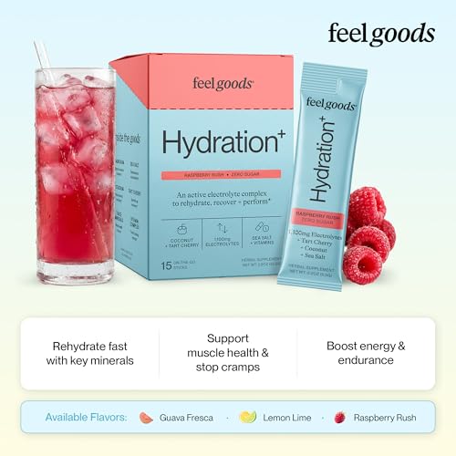 Image of Feel Goods Hydration+, Sugar Free Electrolyte Powder Packets - 15 Count