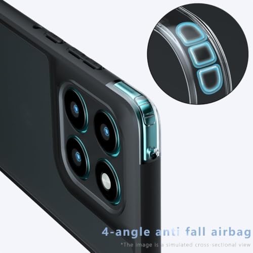 Image of Matte PC+TPU Phone Case for Motorola Moto Edge 60 Pro 5G, Black | Anti-Fingerprint, 2.4m Drop Protection, Shock Absorption, Skin-Feel Texture, Camera Protection