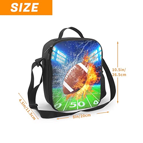 Pauseboll Football Lunch Bag Insulated - American Football Lunch Box For Boys Girls Reusable Portable Waterproof Lunch Bags With Adjustable Shoulder Strap And Side Pocket #TOP1
