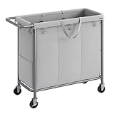 SONGMICS Wäschekorb mit Rollen URLS005G01