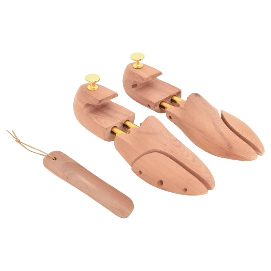 Schuhspanner mit Schuhlöffel aus massivem Zedernholz EU 42-43 verstellbar für Herren und Damen zur Schuhpflege, Weiten, Formen und Trocknen von flachen Schuhen