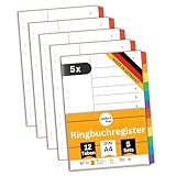 perfect line Ordner-Register DIN-A4, 12-teilig, 25er Set, Karton, Made in Germany