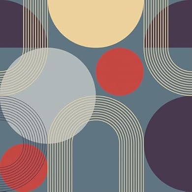 Foto di VEELIKE Carta da Parati Geometrica Astratta Moderna Cerchi e Linee Pellicola Adesiva Geometrica Verde Carta Adesiva per Mobili Fantasia Carta da Parati Autoadesiva per Cameretta Bagno 44.5cm×300cm