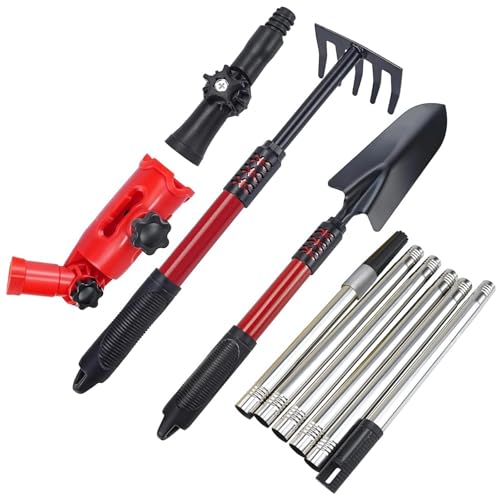 10 PCS Gutter Cleaning Tools Set, Extension Pole, Gutter Scoop, Rake & Shovel, Multi-Angle Adjustable, for Ground & Roof Leaf Removal, 66.93 in