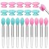 Newtay 20 Pcs Silicone Lip Brush Covers and Brushes for Reusable Lip Mask Eyeshadow Balm and Other Cream Makeup ProductsPink, Green