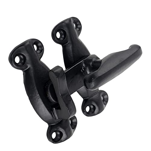 Skandh "Short" Iron Gate Latch Lock Heavy Duty Door Latches Hardware, Antique Black Finish Powder Coated #TOP1