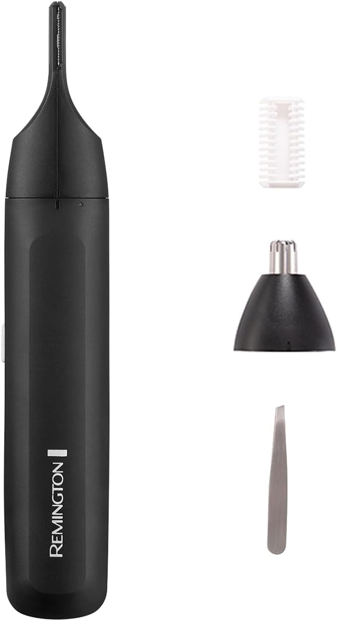 Remington Detailkit voor mannen (trimmer voor wenkbrauwen en fijne details, roterende trimmer voor neus en oor, kampincet, opslag, werkt op batterijen met batterij inbegrepen) NE8000