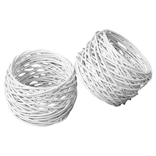 Itos365 Handmade White Round Mesh Napkin Rings Holder For Dinning Table Parties Everyday, Set Of 4 #TOP5