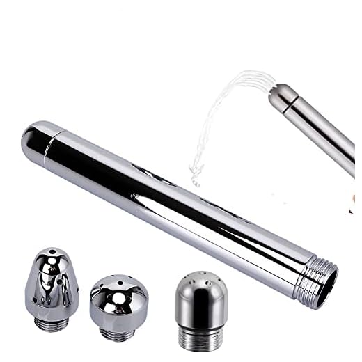 Ducha Enema Douche Accesorios Aluminio 3 Alcachofa de Ducha Boquilla de Agua Anal Rinse Vaginal Kit de Limpieza + Bolsa de terciopelo