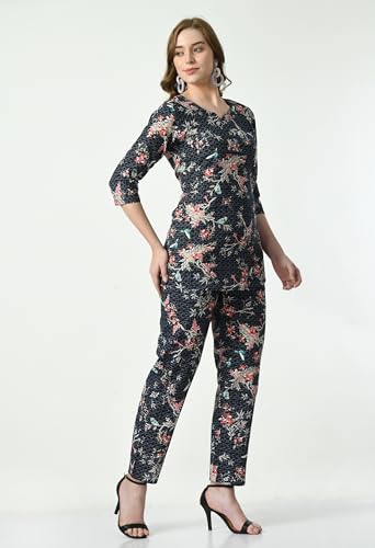 Image of Amazon Brand -Bhumante Women's Deluxe Shirts and Shorts Top Nightwear Set - Effortless Elegance and Supreme Comfort for a Dreamy Night's Rest