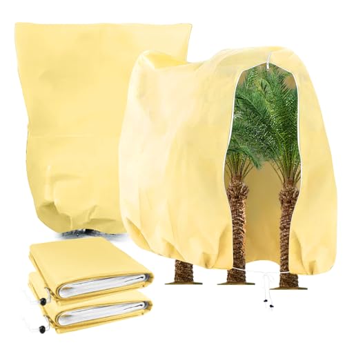 Cioquli Lot de 2 protections hivernales pour plantes - 300 x 300 cm - Protection contre le gel - Protection des plantes d'hiver - Pour plantes en pot, olivier, palmiers avec fermeture éclair