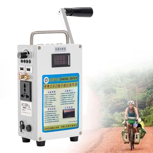アウトドア用発電機、手動式非常用発電機、ポータブル電源、DC12V、非常用電源、160W出力、アウトドア、登山、キャンプ用発電機