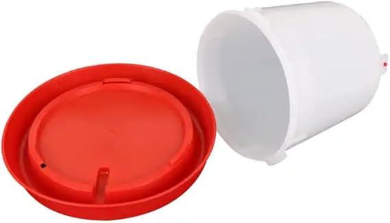 Chicken Poultry Bird 1.5kg Feeder & 1.5 litre Drinker Red Opaque Plastic Containers