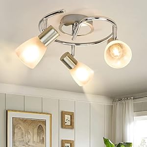 Depuley Plafonnier 3 Spots Orientables&Pivotants, Ampoules LED E14 NON Inclus, Lampe Moderne, éclairage Intérieur, Lumière Plafond Vintage, Pour Chambre Salon Cuisine Salle à Manger