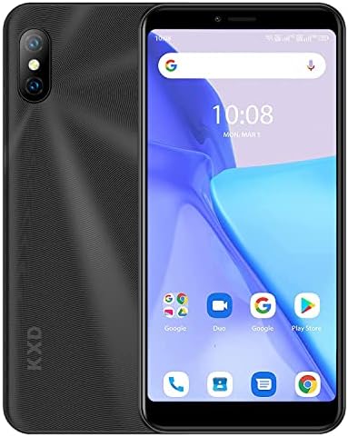 KXD Unlocked Android Cell Phone 6A 3G Dual SIM 2500 mAh Battery Mobile Phones 5.5”Full Screen 8GB ROM with Expandable 64gb Smartphone (Black)