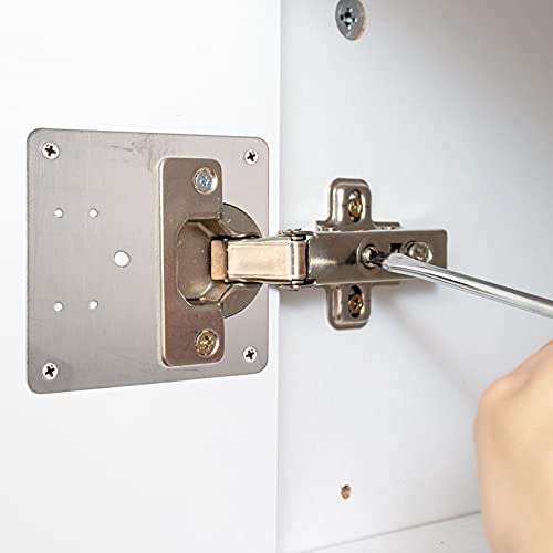 2 Pcs Cabinet Hinge Repair Plates Kits, Kitchen Cupboard Door Hinge Repair Plates, Stainless Steel Hinge Repair Fixing Bracket Plate Kit With Screws For Kitchen Furniture Cabinet Door #TOP5