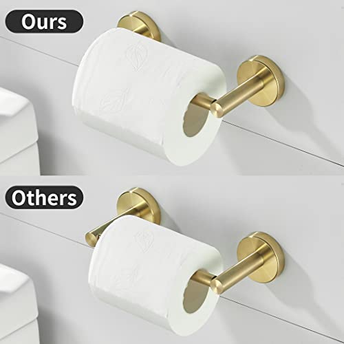 Weiko Gold Toilet Paper Holder, Bathroom Toilet Paper Roll Holder Brushed Gold Tp Tissue Storage Wall Mount With Double Post Pivoting Sus304 Stainless Steel #TOP7