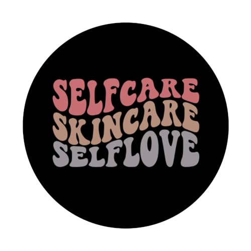 Selfcare Skincare Selflove Esthetician Skincare PopSockets Swappable PopGrip, Black - Image 3