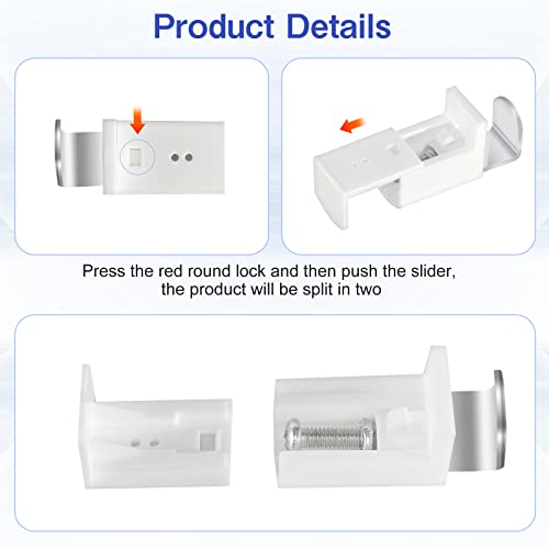 4 Stück Klemmträger Befestigung klemmträger Rollo plissee zubehör Verstellbereich 20 mm für Duo Doppelrollo und Plissee Klemmträger Set für Plissee weiß (4 Stück)