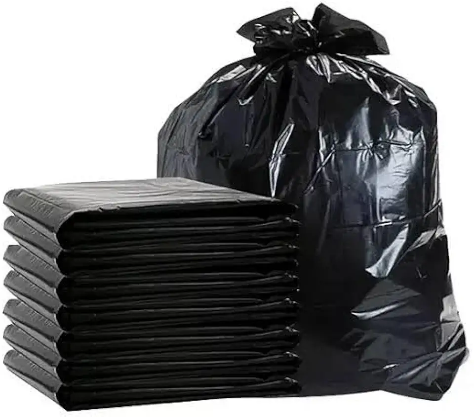 Saco de lixo para uso doméstico reforçado 30 litros tamanho ABNT 59cm x 62cm 0,06 micra preto embalagem econômica com 100 unidades