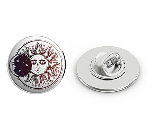 Bohemian Sun and Moon Icon - Ombre Round Metal 0.75