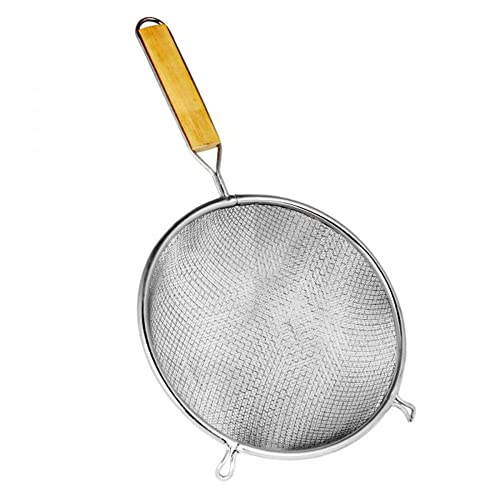 TrueCraftware- 8-Inch Double Medium Mesh Strainer Stainless Steel 6-1/2