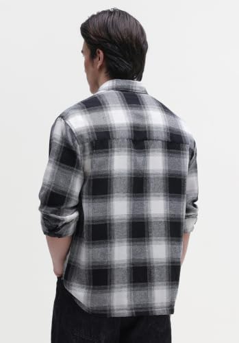 CAHOOT Men's Black-Check Yarn Dyed Checks Shirt for Casual Wear | Spread Collar | Long Sleeve | Button Closure | Shirt Crafted with Comfort Fit for Casual Wear | Size XL - Image 5