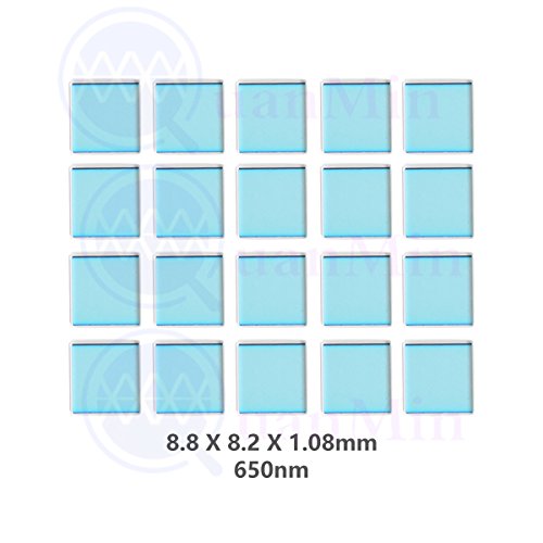 Quanmin 20pcs /1 Lot 8.8mm×8.2mm×1.08mm 650nm IR-Cut Blocking Filter Square Optical Low-Pass Infrared Block Filters For Camera Lens