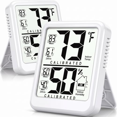 2-Pack-Room-Thermometer-Indoor-Hygrometer-with-MaxMin-Record 2 Pack Room Thermometer Indoor Hygrometer with Max/Min Record - Image 1