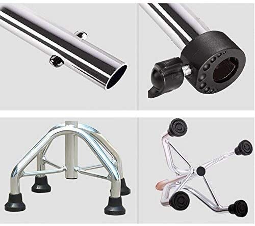 Stampelle telescopiche antiscivolo Deambulatori Stampelle in alluminio Bastone da passeggio a quattro zampe per uomo anziano Lampada antiscivolo retrattile Walker Bastone da passeggio con ospedale (