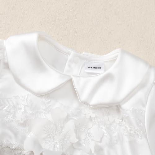 Newborn Baby Girl Baptism Romper Christening Gown Long Sleeve Bodysuit with Headband Fall Winter One Piece Outfits4