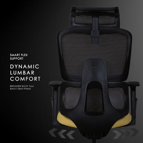 Image of Varaha Beast BIS Certified Ergonomic Office High Back Chair | 5 Year Warranty | Adjustable 2D Headrest, 3D PU Armrest, Seat Sliding Mechanism with 3 Multilock Recline |Gaming Desk Chair for Home|Black