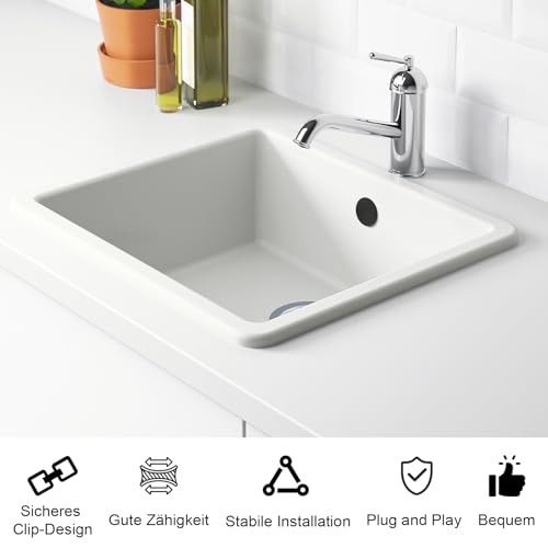 APOMOONS 2 Stück Waschbecken überlauf Abdeckung Waschbecken-überlaufringe Runde überlaufabdeckung Badewannenüberlauf Abdeckung für Badezimmer Küche Waschbecken Zubehör mit Rohmaterialband Schwarz