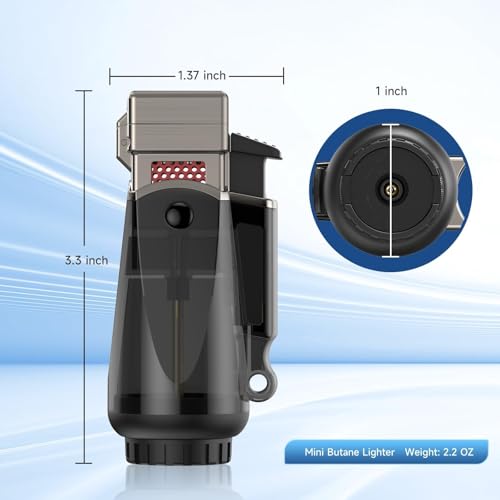 Encendedor Quad Jet Flame resistente al viento negro miniatura 7