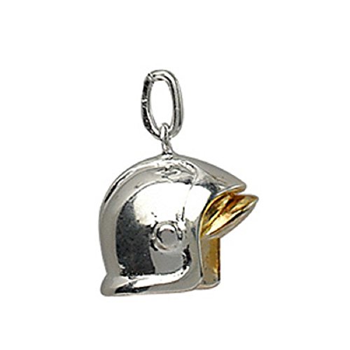 Pendentif casque pompier argent 925 rhodié anti-noircissement