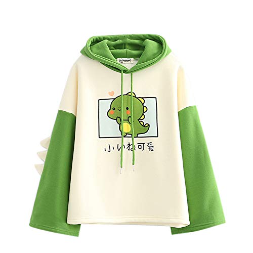 小 さ な 怪物 Filles Femmes Amour Kawaii Alphabet Japonais Dinosaures Manches Longues/Sweat à Capuche/Manches Courtes/Veste/Pull/Pull Chaleur Confortable