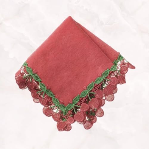 未開封 近沢レース シーズンタオルハンカチ さくらんぼ レッドのサムネイル