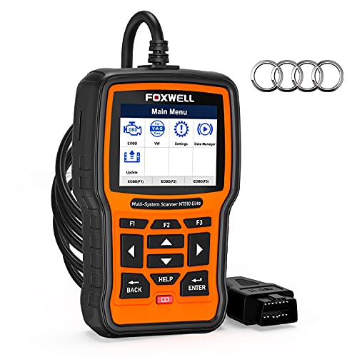 (2021 Enhanced Version) FOXWELL NT510 Elite Code Reader for VAG(VW, Audi, Skoda, Seat), All Systems Diagnostic Scanner, OBD2 Scan Tool for All Car, All Functions Reset ABS SAS EPB TPMS Oil Light etc