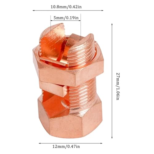 Conector de perno dividido TJ-16 tipo split bolt para unión de hilos de toma tierra 4
